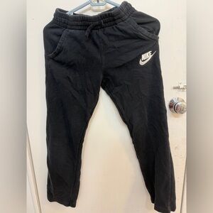 Nike Black Kids Fleece Joggers with White Swoosh